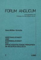 Anschaulichkeit Und Eindringlichkeit ALS Sprachgestaltende Prinzipien Im Neueren Englisch 3820460233 Book Cover