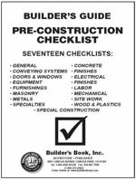 Builder's Guide to Pre-Construction Checklist Booklet 1622702662 Book Cover