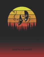 Monthly Planner: Theater Masks | 2 Year Planning for Jan 2020 to Dec 2021 | Retro Vintage Sunset Cover | January 20 - December 21 | Planning Organizer ... | Plan Days, Set Goals & Get Stuff Done 1692653938 Book Cover