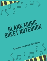 Blank Music Sheet Notebook: Black and white sheet music, music manuscript paper, 8.5 x 11, 120 pages B084QM3QBL Book Cover