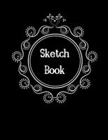 Sketch Book: Large Black Vintage Style Drawing Pad Paper Book, Gifts for Girls Teen Women Her, 8.5 x 11, 100 pages 1710021969 Book Cover