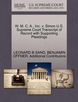 W. M. C. A., Inc. v. Simon U.S. Supreme Court Transcript of Record with Supporting Pleadings 1270477609 Book Cover