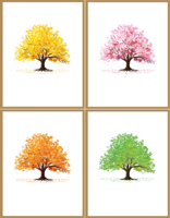 Watercolor Trees Premium Note Cards