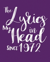 The Lyrics In My Head Since 1972  Notebook Birthday Gift: Blank Sheet Music Notebook / Journal Gift, 120 Pages, 5x8, Soft Cover, Matte Finish 167429137X Book Cover