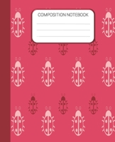 Composition Notebook: Pink Love Bugs Wide Ruled Notebook, School Notebook, Homes School Notebook Gift for Kids, Students, Teens, 7.5 x 9.25 Inches 1677130288 Book Cover