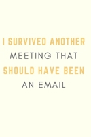 I Survived Another Meeting That Should Have Been An Email: Gift For Co Worker, Best Gag Gift, Work Journal, Boss Notebook, (110 Pages, Lined, 6 x 9) 1673543073 Book Cover