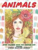 Adult Coloring Book for Crayons and Pencils - Animals - Stress Relieving Designs B08VR7W9YN Book Cover