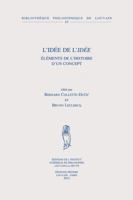 L'Idee de l'Idee: Elements de l'Histoire d'Un Concept 9042926481 Book Cover