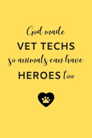 God Made Vet Techs So Animals Can Have Heroes Too: Gifts for Veterinary Technicians & Animal Rescue Workers | Paw prints cover design | Appreciation Gifts for Vet Techs (Funny Gifts for Vet Techs) 1699636931 Book Cover