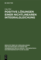 Positive Lösungen einer nichtlinearen Integralgleichung 3112498690 Book Cover