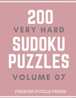 200 Very Hard Sudoku Puzzles Volume 07 1693291673 Book Cover
