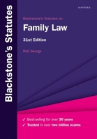 Blackstones Statutes on Family Law 31st Edition 0192858610 Book Cover