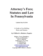 Attorney's Fees; Statues and Law in Pennsylvania 1515119572 Book Cover