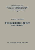 Burgerliches Recht Sachenrecht 3642938019 Book Cover