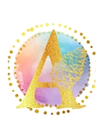 A: Initial A Monogram; Matte, Soft Cover, Lined (Journal, Composition Book, Notebook) for Women & Girls Gifts; (8.5 x 11 Large); Gold Watercolor Print 1695898346 Book Cover