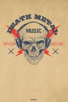 Death Metal Music Notebook: Skull with Headphones Death Metal Music Journal 6 x 9 inch 120 lined pages gift 1661620248 Book Cover