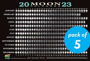 2023 Moon Calendar Card (5 pack): Lunar Phases, Eclipses, and More! 1615198822 Book Cover