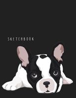 sketchbook: Bulldog on black cover (8.5 x 11) inches 110 pages, Blank Unlined Paper for Sketching, Drawing , Whiting , Journaling & Doodling 1720463131 Book Cover