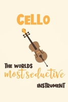Cello - the Worlds Most Seductive Instrument: Cello Gift - Lined Notebook Featuring a Guitar on a Yellow Background 1708150633 Book Cover