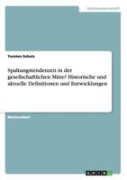 Spaltungstendenzen in der gesellschaftlichen Mitte? Historische und aktuelle Definitionen und Entwicklungen 3668207135 Book Cover