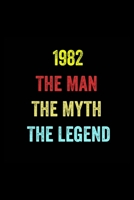 1982 The Man The Myth The Legend: 6 X 9 Blank Lined journal Gifts Idea - Birthday Gift Lined Notebook / journal gift for men - Soft Cover, Matte Finish 1674702329 Book Cover