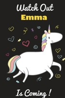 Emma: Cute Unicorn - Personalized Blank Lined Journal Notebook Gift For Girls 1650872666 Book Cover