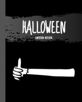 Halloween Composition Notebook: Hand Spook - Classic Black 8x10" 110 Pages Wide Ruled Paper, Blank Lined Diary / Journal / Notes, Book Gifts (Halloween Composition Books) 1692179705 Book Cover