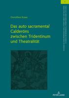 Das �auto Sacramental� Calder�ns Zwischen Tridentinum Und Theatralitaet 3631790325 Book Cover