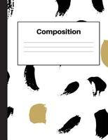 Composition: Black and Gold, 4x4 graph paper, Composition Notebook Home Office School Student Teacher Homeschool, 7.4 x 9.7 in, 200 pages for kids, school, home, students, teachers 1723491535 Book Cover