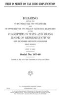 FIRST IN SERIES ON TAX CODE SIMPLIFICATION 1983482560 Book Cover