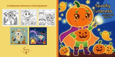 Spooky Cuteness: A Halloween Adventure Coloring Book 1965940021 Book Cover