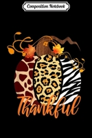 Composition Notebook: Animal Leopard Print Pumpkin Thankful Fall Harvest Halloween Journal/Notebook Blank Lined Ruled 6x9 100 Pages 1704246563 Book Cover