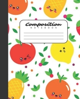 Composition Notebook: Kawaii Cute Food Pattern Wide Ruled Notebook Lined Journal Diary 100 Pages 7.5 X 9.25 Children Kids Girls Teens Women School Subject Unique Christmas Gift 1699048479 Book Cover