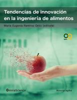 Tendencias de Innovacion En La Ingenieria de Alimentos 8494422928 Book Cover