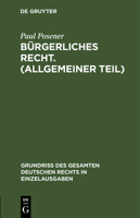 Bürgerliches Recht. (Allgemeiner Teil) 3111230074 Book Cover