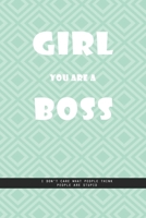 GREENISH BLUE SQUARES Notebook: Girl you are a boss. I don't care what people think, people are stupid., creatif daily journal: Beautiful Whit lined interior notebook 1677403322 Book Cover