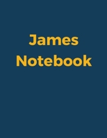 James Notebook: Blue Navy Cover, College Ruled, 100 Sheets, 8.5 x 11 (Letter Size), White Paper 1677224452 Book Cover