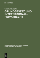 Grundgesetz und Internationalprivatrecht 3110011026 Book Cover