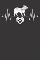 Notebook: Vintage Border Collie Heartbeat ECG Heartline Paws Dog Gift 1082547506 Book Cover