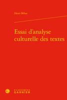 Essai D'analyse Culturelle Des Textes (Theorie De La Litterature, 24) 2406126471 Book Cover