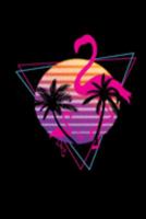 Retrowave Synthwave Flamingo Sunset Palm: college rule lined blank 6" x 9" journal, notebook or diary, 120 pages 1691535990 Book Cover