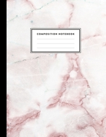 Composition Notebook: Pink and White Grey Marble College Ruled Line Pages, Writing Notes Journal for Girls, Kids, School, Students and Teachers (8.5 x 11, 100 pages) 1089168934 Book Cover