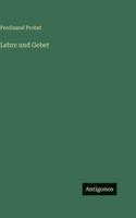 Lehre und Gebet 3386421903 Book Cover
