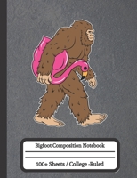 Bigfoot Composition Notebook: Bigfoot and Flamingo Composition Notebook 1691742937 Book Cover