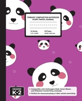 Primary Composition Notebook Story Paper Journal: Handwriting & Drawing Sheets for Kindergarten to 2nd Grade Elementary Students, Picture Space & Dashed Midline Page, Kawaii Panda 1671667298 Book Cover