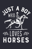 Just a Boy Who Loves Horses: Horse Lined Notebook, Journal, Organizer, Diary, Composition Notebook, Gifts for Horse Riders and Lovers 1706270208 Book Cover