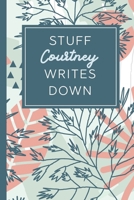Stuff Courtney Writes Down: Personalized Journal / Notebook (6 x 9 inch) STUNNING Tropical Teal and Blush Pink Pattern 1676526072 Book Cover
