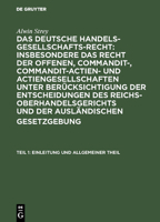 Einleitung Und Allgemeiner Theil 3111315339 Book Cover