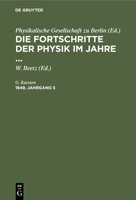 Die Fortschritte Der Physik Im Jahre .... 1849, Jahrgang 5 3112407539 Book Cover