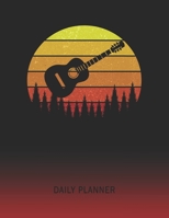 Daily Planner: Guitar | 2020 - 2021 Daily Planner For 1 Year Of Planning | Retro Vintage Sunset Cover | January 20 - December 20 | Organizer Writing ... | Plan Days, Set Goals & Get Stuff Done 1692300008 Book Cover
